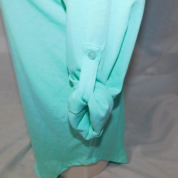 LulaRoe Womens S Seafoam Green long sleeve polo button front Blouse - Picture 8 of 11